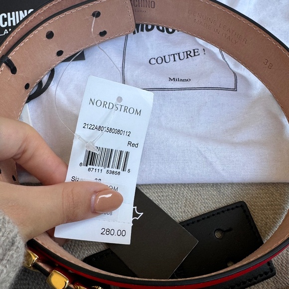 Moschino Couture Leather Belt Kit with Tags Size 38